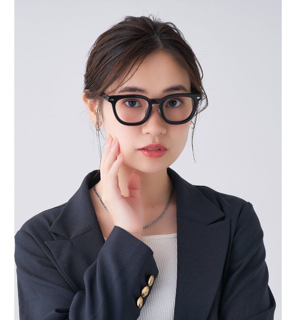  「 ウェリントン型 メガネ | 黒縁フレーム 伊達めがね 度付きユニセックス 読書  CLASSIC  レンズ交換券付」|メガネ|