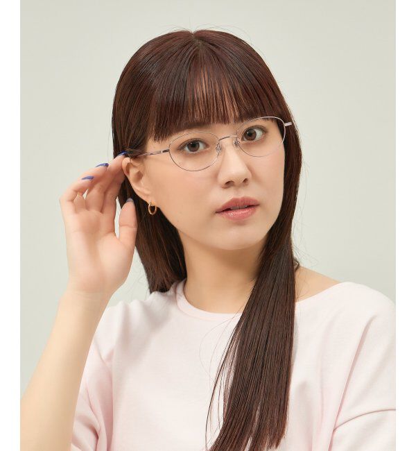  「オーバル型 メガネ 軽量 チタン｜大人可愛い｜伊達メガネ 度付きメガネ｜ビジネス レンズ交換券付」|メガネ|