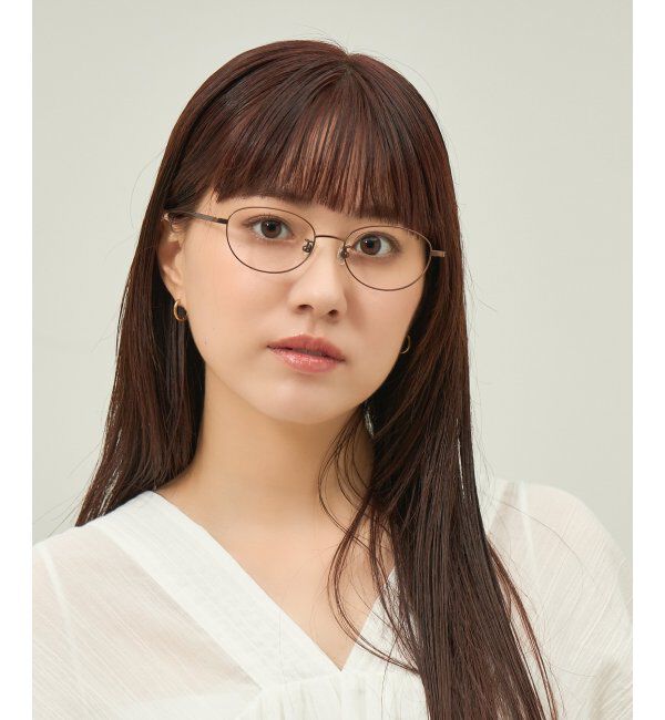  「オーバル型 メガネ 軽量 チタン｜大人可愛い｜伊達メガネ 度付きメガネ｜ビジネス レンズ交換券付」|メガネ|