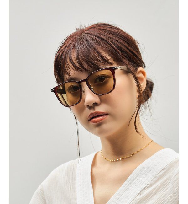  「SUNCUTGlasses/UV100%CUT サングラス｜ラバーテンプル｜ズレ落ち防止｜カラーレンズ｜紫外線対策 UVカット」|サングラス|茶系デミ