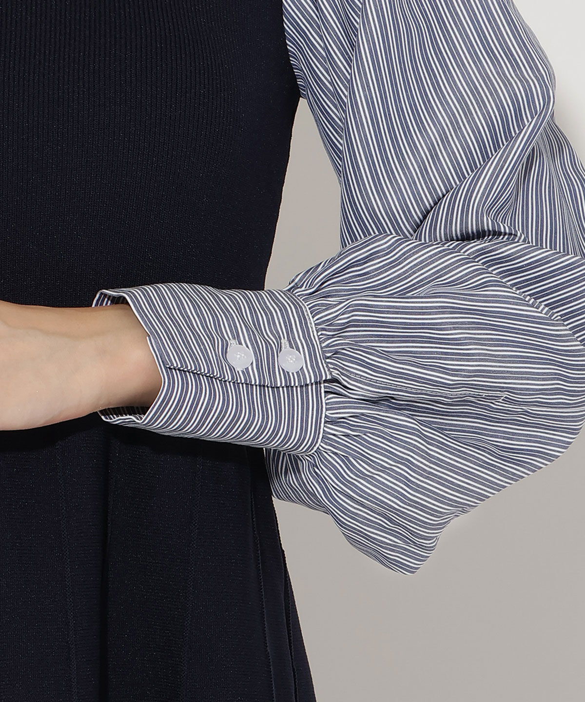 アンドクチュール「ニットビスチェ風スキッパーワンピース」|ワンピース|