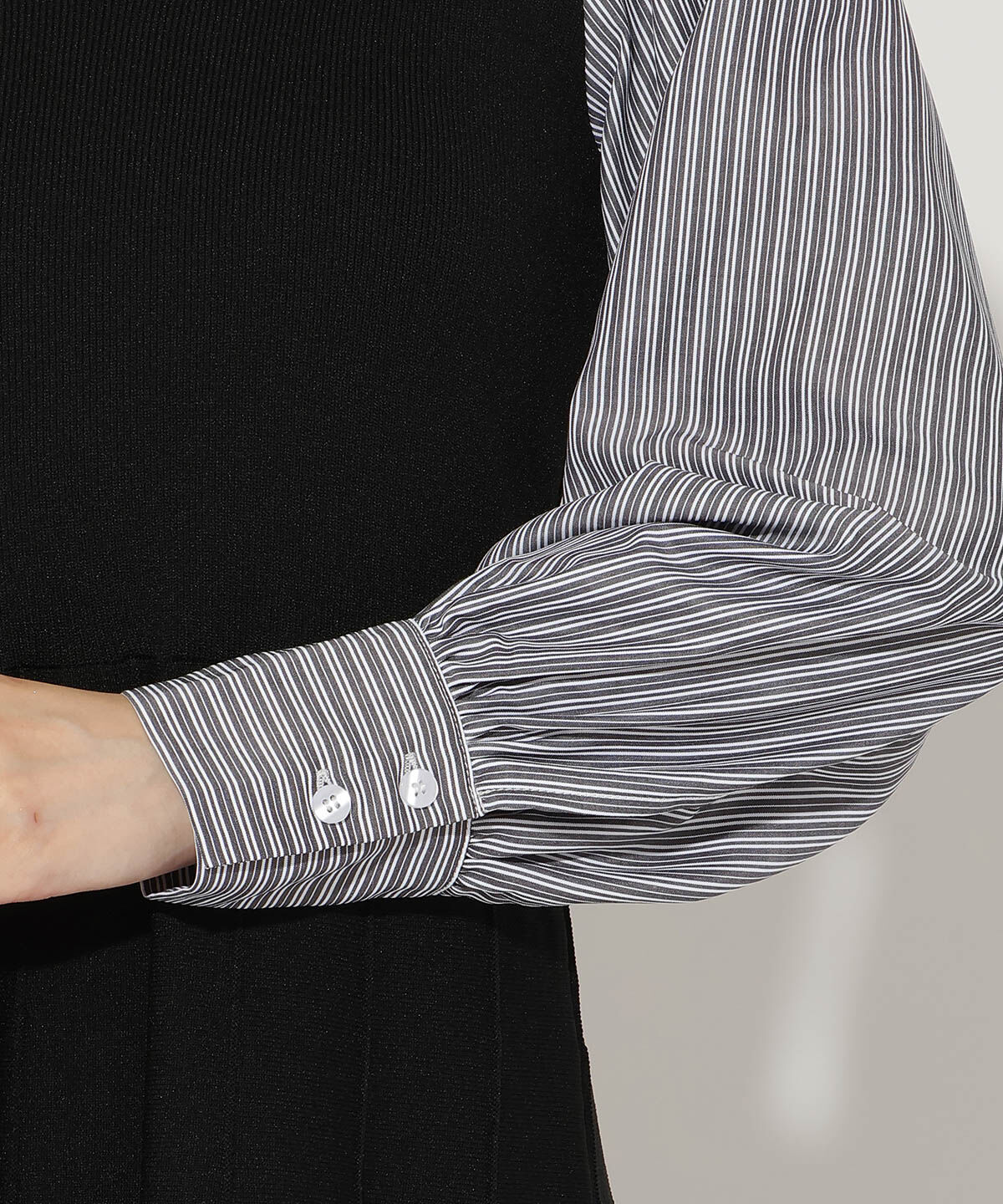 アンドクチュール「ニットビスチェ風スキッパーワンピース」|ワンピース|