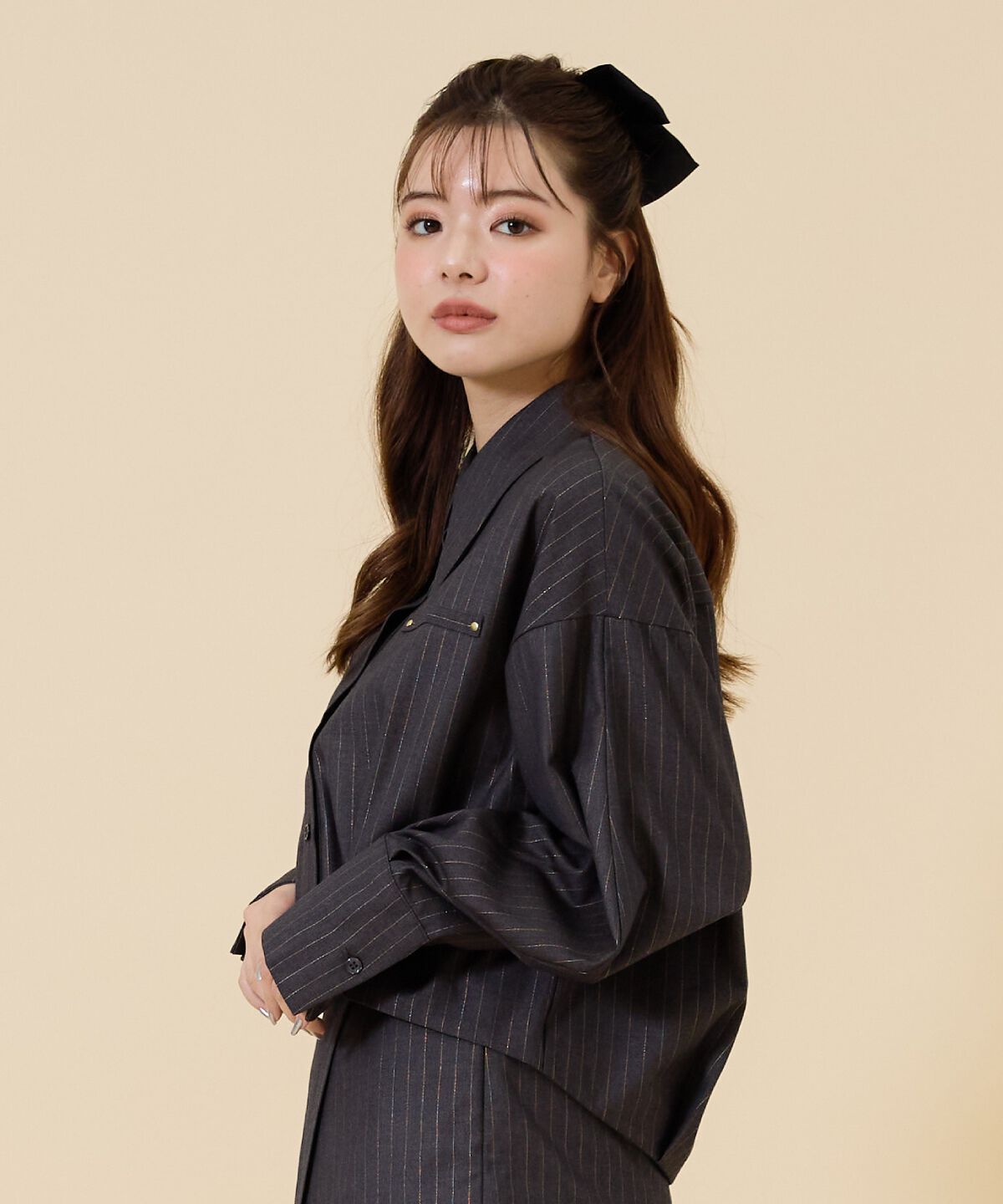 REDYAZEL「ゴールドラメストライプシャツ」|シャツ・ブラウス|