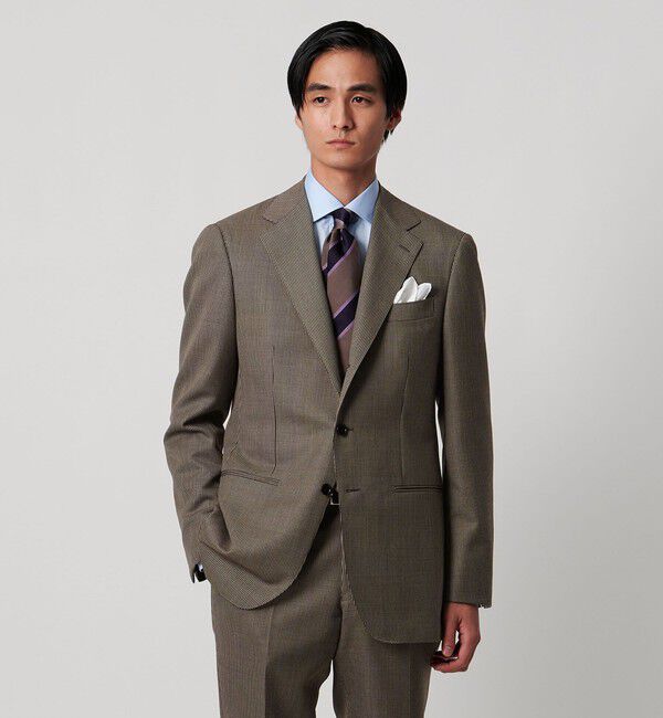 UNITED ARROWS「Vitale Barberis Canonico ハウンドトゥース シングル3ボタン スーツ MC‐MODEL はっ水」|スーツ|