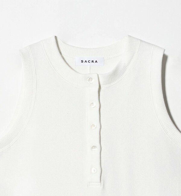 UNITED ARROWS「＜SACRA＞ヘンリーネック ノースリーブ ワンピース」|ワンピース|