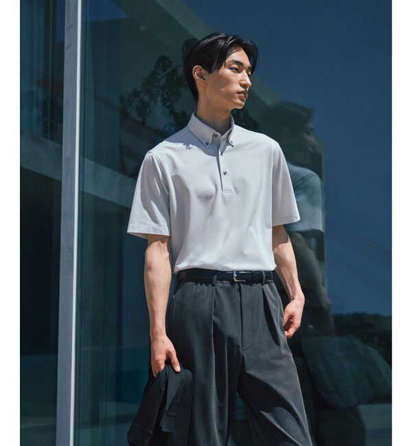 UNITED ARROWS green label relaxing「DUADRY CLEAN バーズアイ ボタンダウン ポロシャツ -吸水速乾・抗菌-」|ポロシャツ|