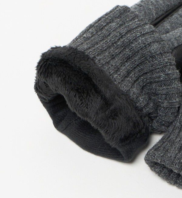 UNITED ARROWS green label relaxing「フランネル&times;ラムレザー グローブ -タッチパネル対応-」|手袋|