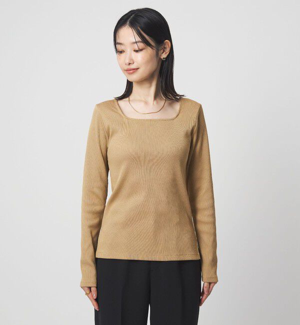 UNITED ARROWS green label relaxing「ブライトリブ スクエアネック ロングスリーブ カットソー」|Tシャツ・カットソー|