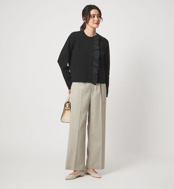 UNITED ARROWS green label relaxing「フロント フリル ニット カーディガン」|カーディガン|