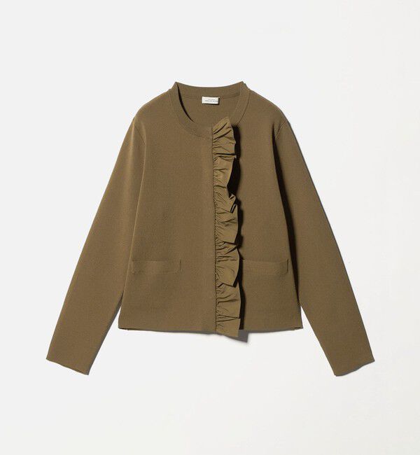 UNITED ARROWS green label relaxing「フロント フリル ニット カーディガン」|カーディガン|