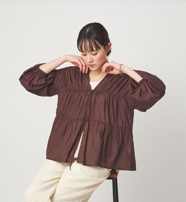 UNITED ARROWS green label relaxing「全方位映えギャザーブラウス」|シャツ・ブラウス|