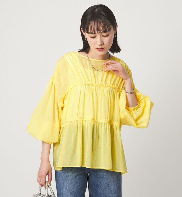 UNITED ARROWS green label relaxing「全方位映えギャザーブラウス」|シャツ・ブラウス|