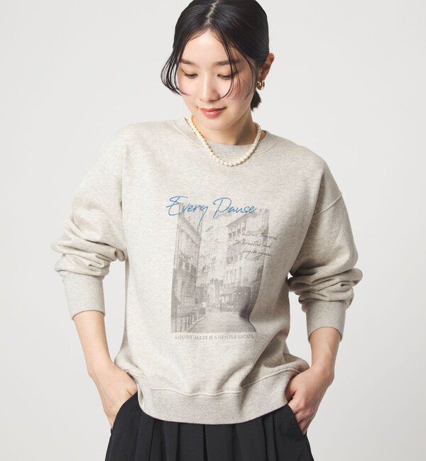 UNITED ARROWS green label relaxing「【WEB限定】＜at ease＞フォト プリント スウェット プルオーバー」|スウェット・ジャージ|LT.GRAY
