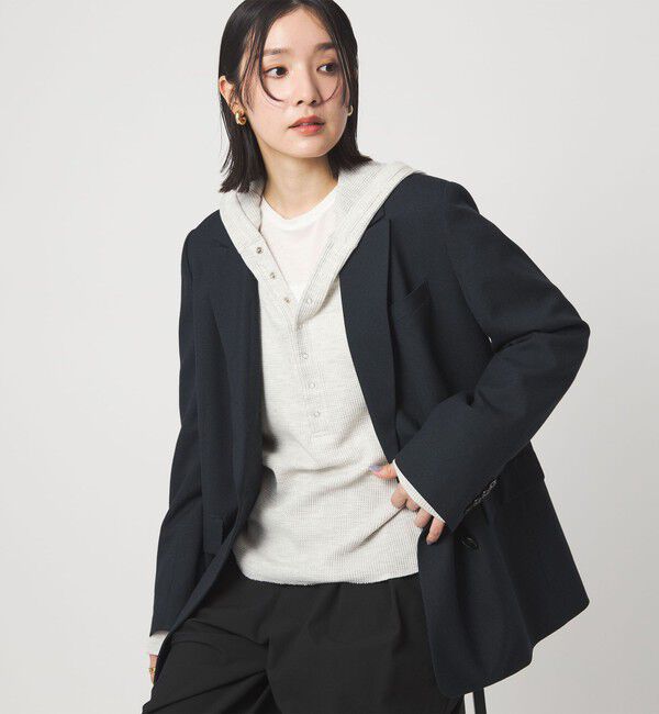 UNITED ARROWS green label relaxing「【WEB限定】＜at ease＞ワッフル フード ロングスリーブ カットソー」|Tシャツ・カットソー|NATURAL