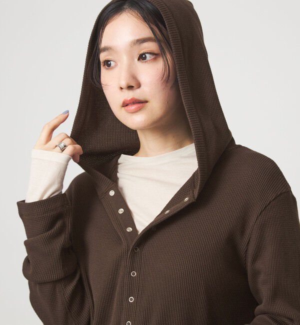 UNITED ARROWS green label relaxing「【WEB限定】＜at ease＞ワッフル フード ロングスリーブ カットソー」|Tシャツ・カットソー|