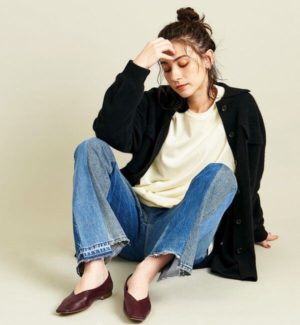 BEAUTY&YOUTH UNITED ARROWS「Vカットステッチ フラットシューズ」|バレエシューズ|