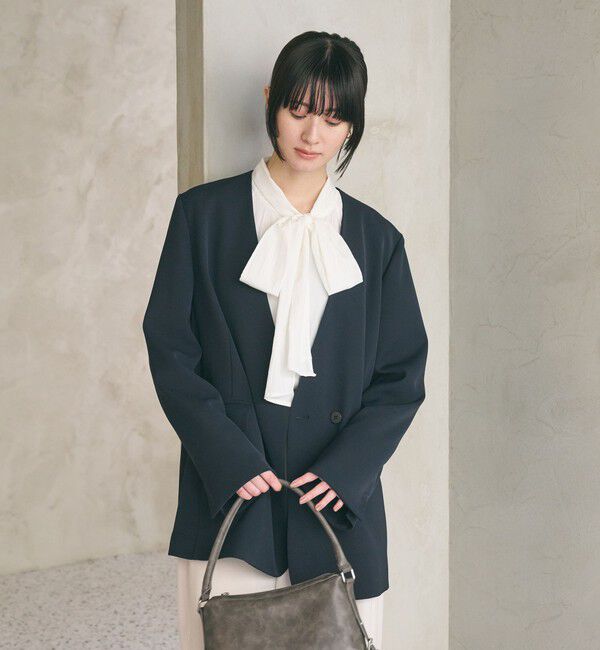 BEAUTY&YOUTH UNITED ARROWS「【WEB限定 Wardrobe DAILY MINIMAL】リボンタイブラウス -2WAY/ウォッシャブル-」|シャツ・ブラウス|