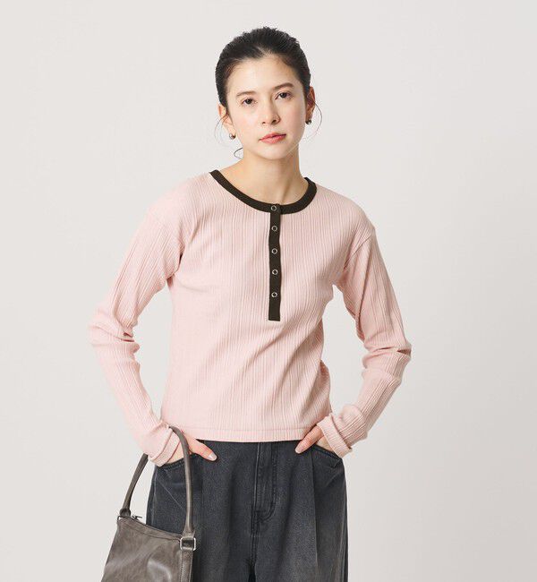 BEAUTY&YOUTH UNITED ARROWS「【WEB限定】ランダムリブ ヘンリーネック スナッププルオーバー」|Tシャツ・カットソー|