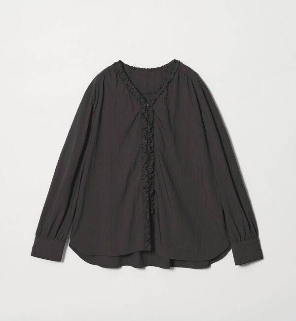BEAUTY&YOUTH UNITED ARROWS「【WEB限定 Wardrobe DAILY MINIMAL】ラッフル Vネックブラウス ウォッシャブル」|シャツ・ブラウス|