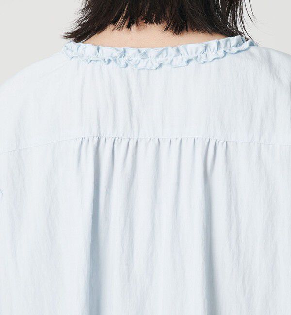 BEAUTY&YOUTH UNITED ARROWS「【WEB限定 Wardrobe DAILY MINIMAL】ラッフル Vネックブラウス ウォッシャブル」|シャツ・ブラウス|