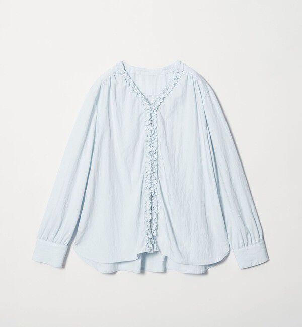 BEAUTY&YOUTH UNITED ARROWS「【WEB限定 Wardrobe DAILY MINIMAL】ラッフル Vネックブラウス ウォッシャブル」|シャツ・ブラウス|