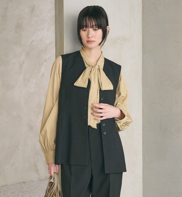 BEAUTY&YOUTH UNITED ARROWS「【WEB限定 Wardrobe DAILY MINIMAL】メランジ ペプラムベスト ウォッシャブル」|ベスト・ジレ|