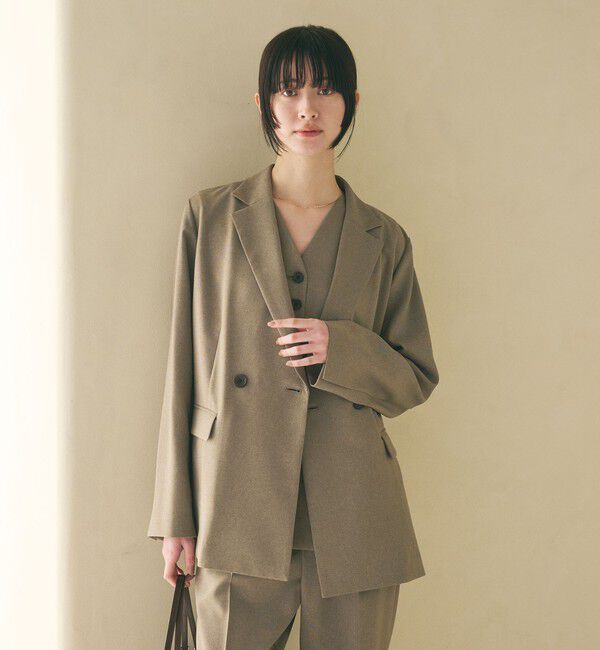 BEAUTY&YOUTH UNITED ARROWS「【WEB限定 Wardrobe DAILY MINIMAL】メランジ ダブルジャケット ウォッシャブル」|テーラードジャケット|