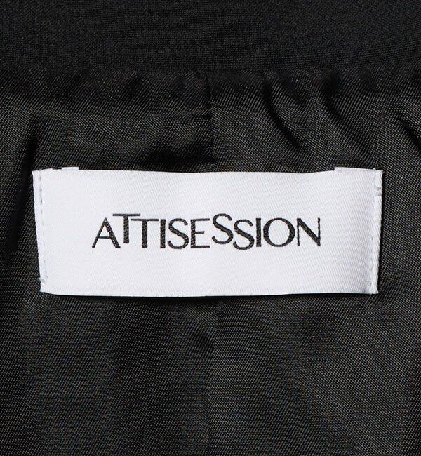 ATTISESSION「＜ATTISESSION＞ベルテッド ダブルブレスト ジャケット ブラック」|テーラードジャケット|