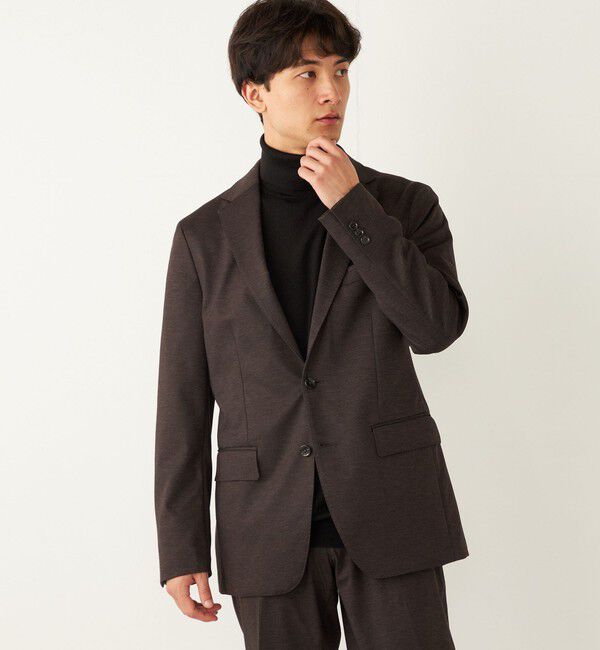 SHIPS Colors 「SHIPS Colors: AVANT  ウールライク ジャージー ジャケット (セットアップ対応)」|テーラードジャケット|ブラウン