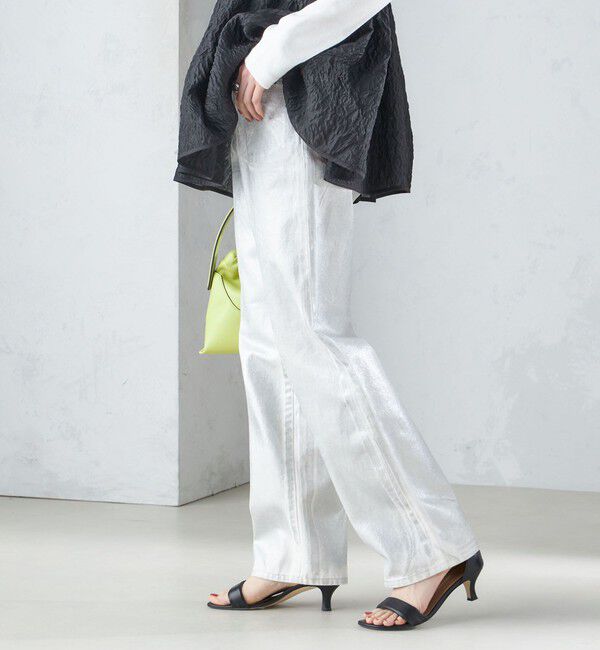 SHIPS for women「〈洗濯機可能〉箔プリント ストレート フィット デニムパンツ 24SS ◇」|デニム|