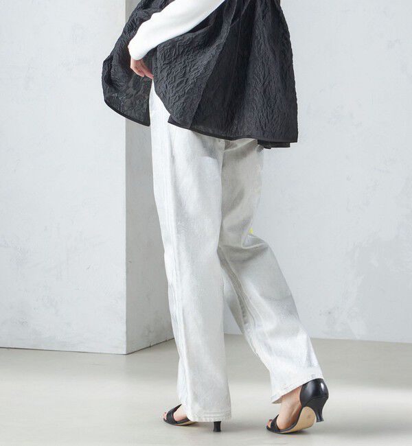 SHIPS for women「〈洗濯機可能〉箔プリント ストレート フィット デニムパンツ 24SS ◇」|デニム|