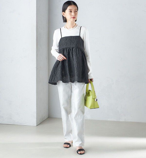 SHIPS for women「〈洗濯機可能〉箔プリント ストレート フィット デニムパンツ 24SS ◇」|デニム|