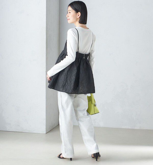 SHIPS for women「〈洗濯機可能〉箔プリント ストレート フィット デニムパンツ 24SS ◇」|デニム|