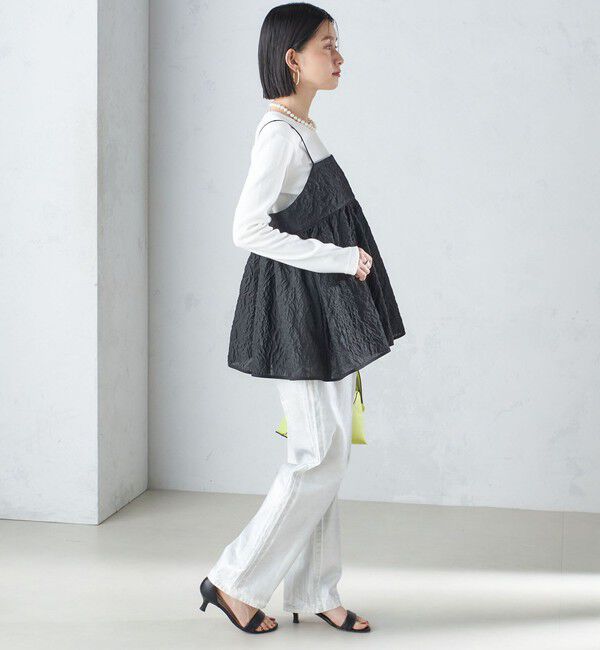 SHIPS for women「〈洗濯機可能〉箔プリント ストレート フィット デニムパンツ 24SS ◇」|デニム|