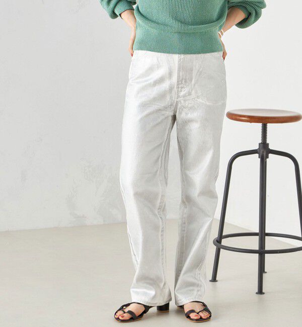 SHIPS for women「〈洗濯機可能〉箔プリント ストレート フィット デニムパンツ 24SS ◇」|デニム|