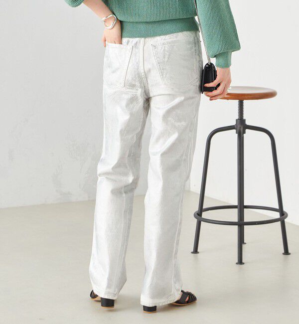 SHIPS for women「〈洗濯機可能〉箔プリント ストレート フィット デニムパンツ 24SS ◇」|デニム|