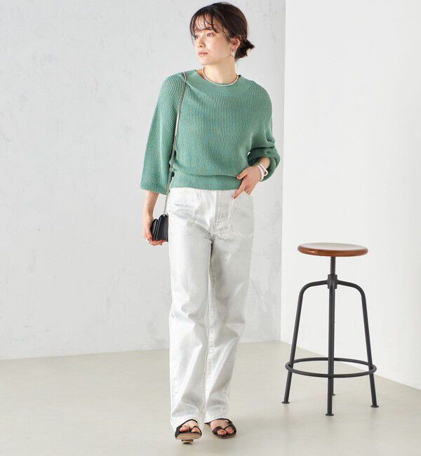 SHIPS for women「〈洗濯機可能〉箔プリント ストレート フィット デニムパンツ 24SS ◇」|デニム|