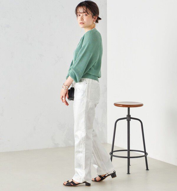 SHIPS for women「〈洗濯機可能〉箔プリント ストレート フィット デニムパンツ 24SS ◇」|デニム|