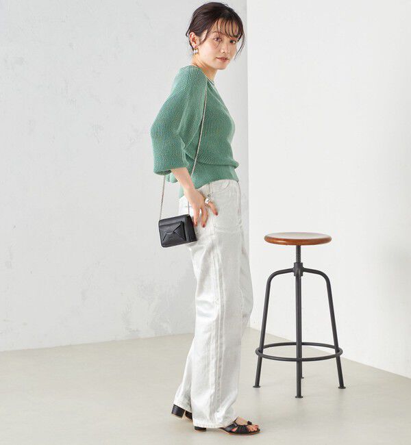 SHIPS for women「〈洗濯機可能〉箔プリント ストレート フィット デニムパンツ 24SS ◇」|デニム|