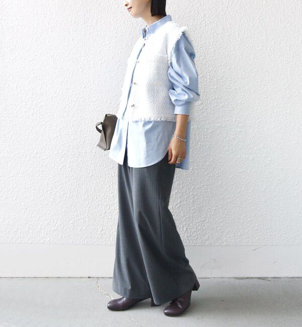 SHIPS for women「〈手洗い可能〉メタルボタンツイードニットベスト」|ベスト・ジレ|