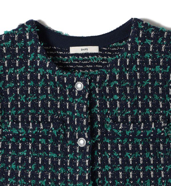 SHIPS for women「〈手洗い可能〉メタルボタンツイードニットベスト」|ベスト・ジレ|