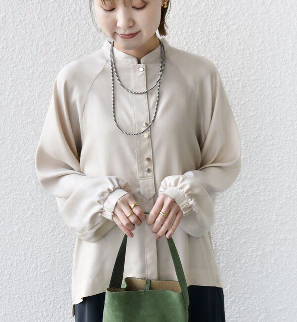 SHIPS for women「〈手洗い可能〉メタル ボタン シャンブレー ブラウス」|シャツ・ブラウス|