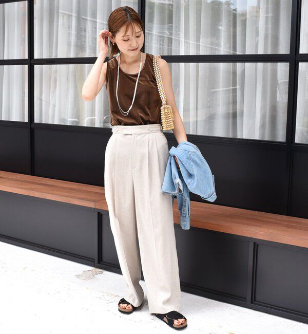 SHIPS for women「〈手洗い可能〉ポリエステル スノー ベロア 前後 2WAY タンクトップ」|タンクトップ|