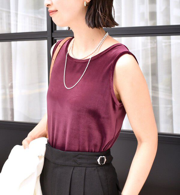 SHIPS for women「〈手洗い可能〉ポリエステル スノー ベロア 前後 2WAY タンクトップ」|タンクトップ|