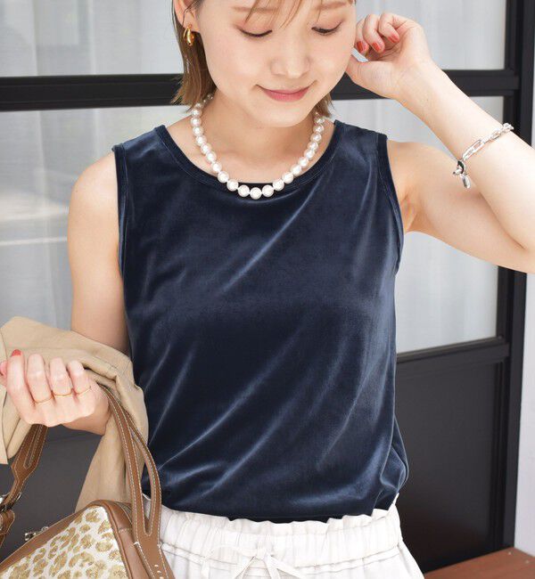 SHIPS for women「〈手洗い可能〉ポリエステル スノー ベロア 前後 2WAY タンクトップ」|タンクトップ|