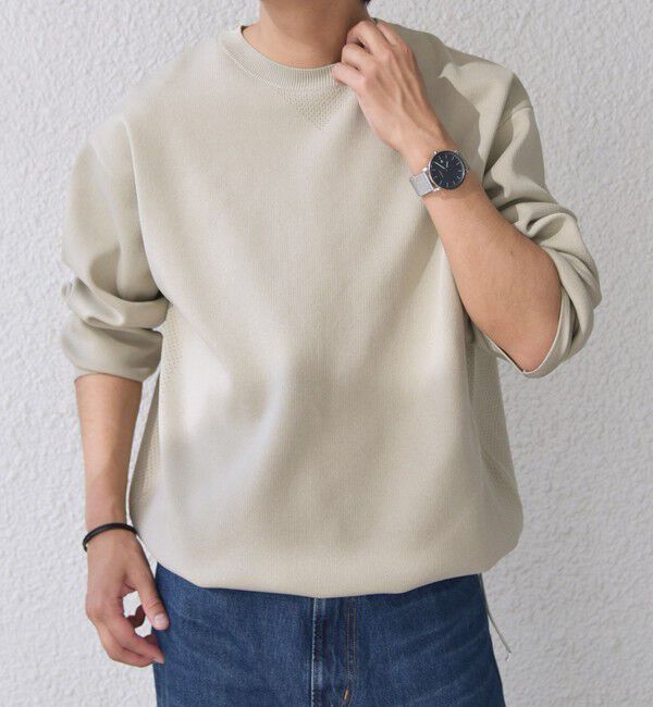 SHIPS any「SHIPS any:〈手洗い可能〉メッシュ スピンドル スウェットライク テック ニット◇」|スウェット・ジャージ|