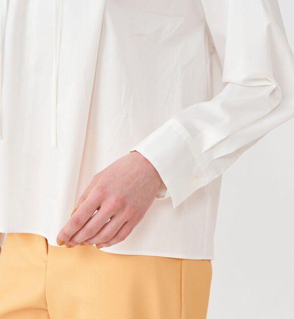 Ballsey「ハイカウントサテン ネックフリルブラウス」|シャツ・ブラウス|