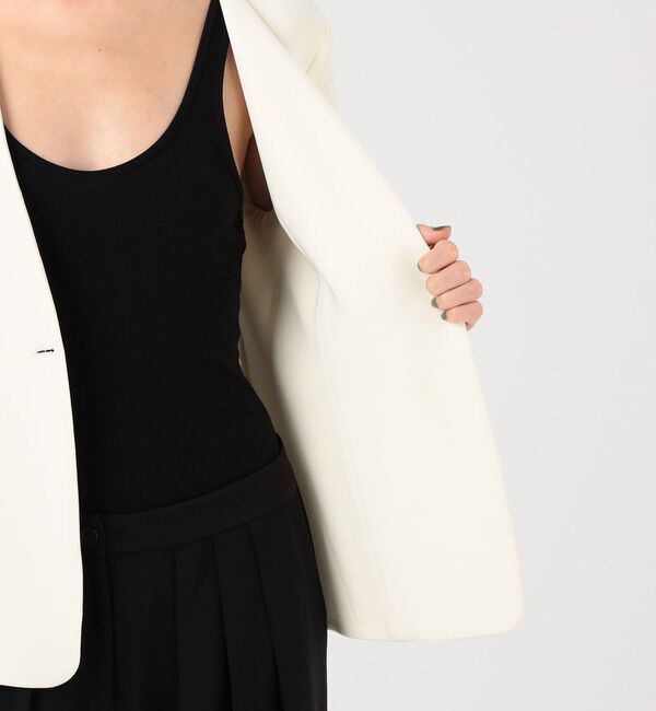 DES PRES「ライトダブルクロス ノーカラージャケット」|ノーカラージャケット|