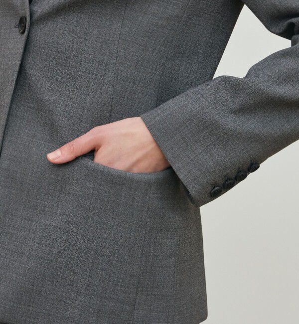 DES PRES「ポリエステルウールバラシャ Vカラージャケット」|ノーカラージャケット|