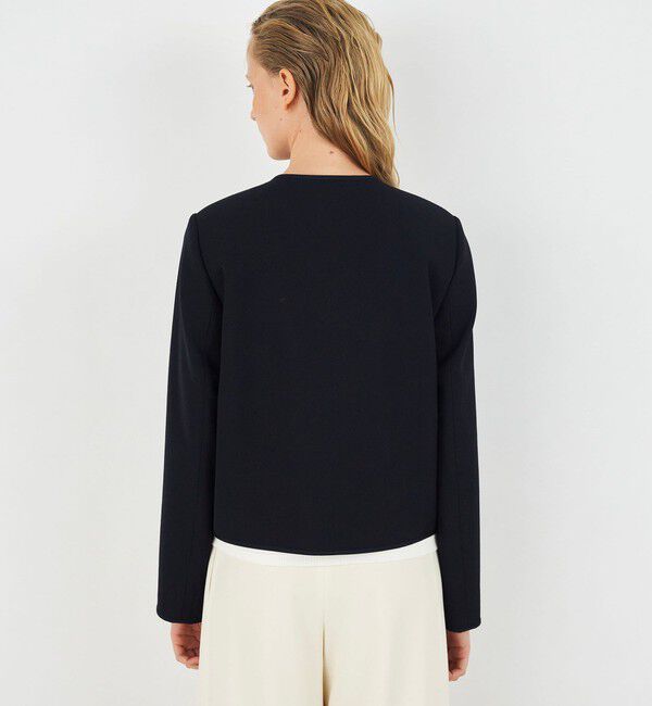 DES PRES「ウールオックスフォード クルーネックジャケット」|ノーカラージャケット|